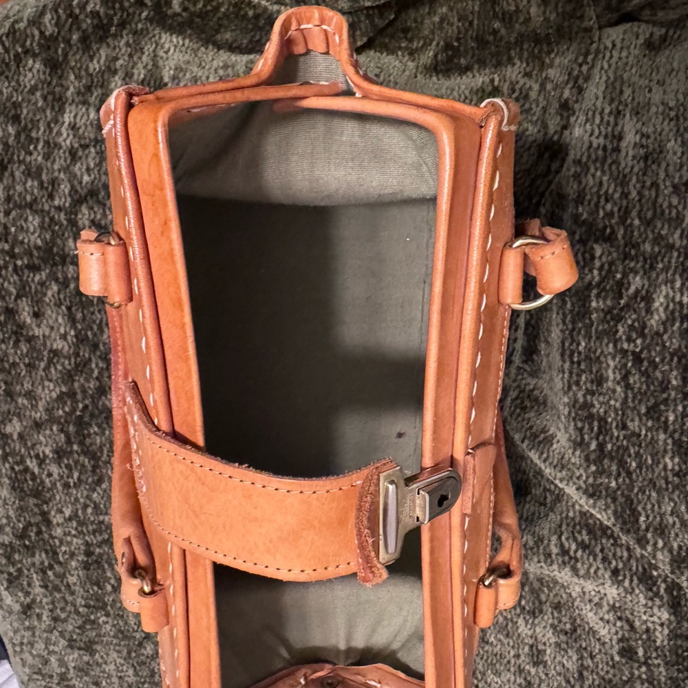 Leather calf hair cow print vintage bag - Picture 5 of 7